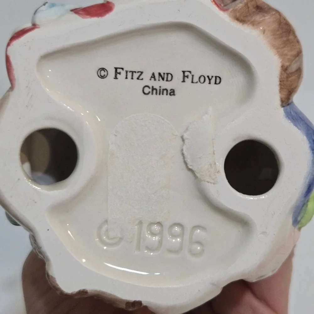 1996 Vintage Fitz & Floyd Candle Holder Sugar Plum Christmas Gingerbread Candy